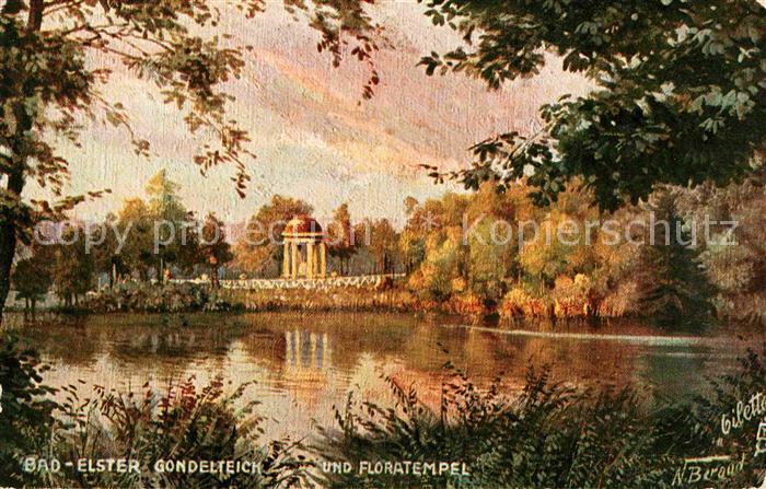 Verlag Tucks Oilette Nr. 735 Bad Elster Gondelteich Floratempel N. Beraud