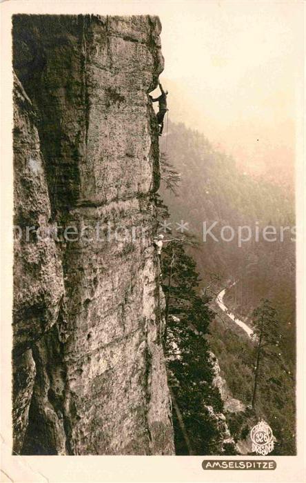 Foto Hahn Nr. 326 Klettern Amselspitze Sächsische Sch