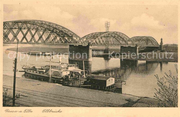 Dampfer Seitenrad Rathen Riesa Elbbrücke