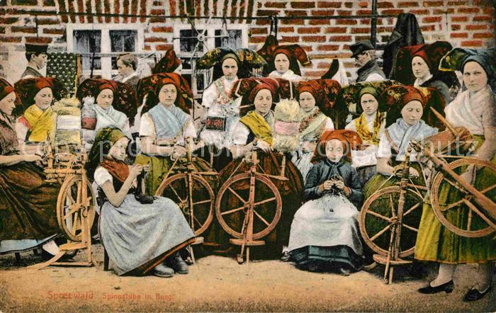 Spinnrad Spinnstube Burg Spreewald Trachten