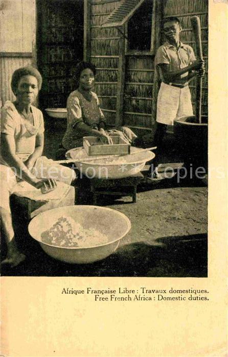 Typen Afrika Afrique Francaise Libre Travaux domesti