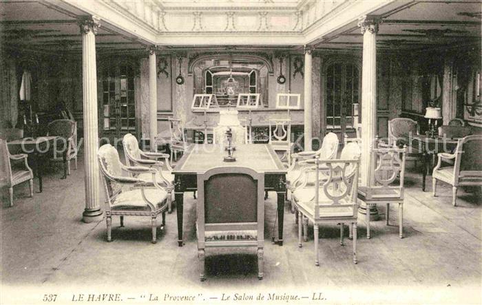 Schiffe Ships Navires Transatlantique La Provence Salon de Mu