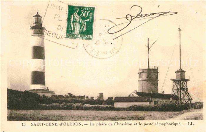 Leuchtturm Lighthouse Saint-Denis-d Oleron Phare de Chassiron Poste Semaphorique