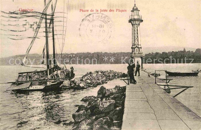 Leuchtturm Lighthouse Geneve Phare Jetee des Paquis