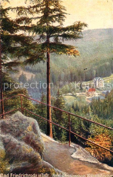 Bad Friedrichroda Hotel-Pensionshaus Waldschloesschen Kuenstlerkarte