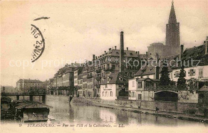 Strasbourg Alsace Vue sur l'ill Cathedrale