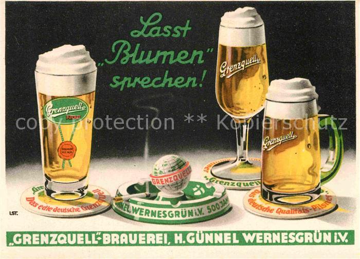 Bier Grenzquell Brauerei H. Günnel Wernesgrü