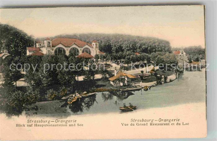 Strassburg Elsass Orangerie Hauptrestaurant und See