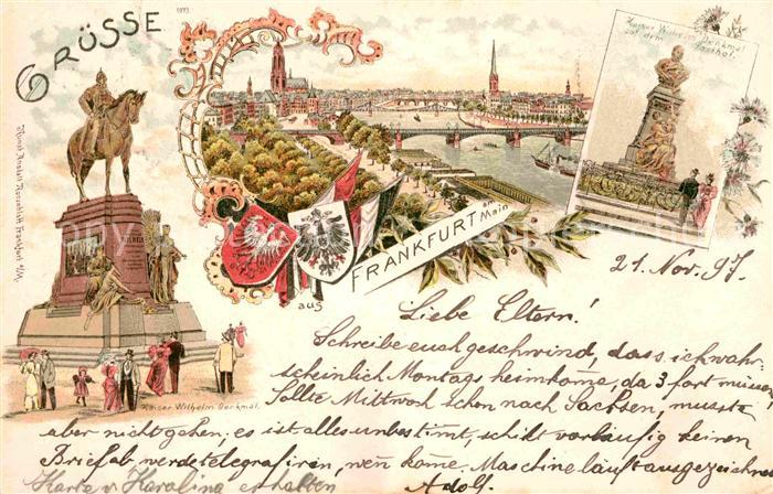 Frankfurt Main Kaiser Wilhelm Denkmal Posthof