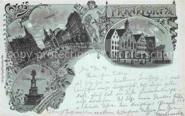 Frankfurt Main Rossmarkt Stoltze Denkmal R?mer R?merberg