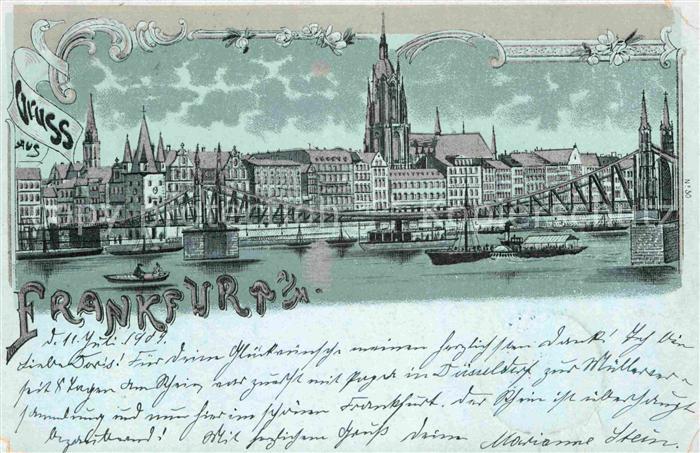 Frankfurt Main Stadtansicht Dom Br?cke