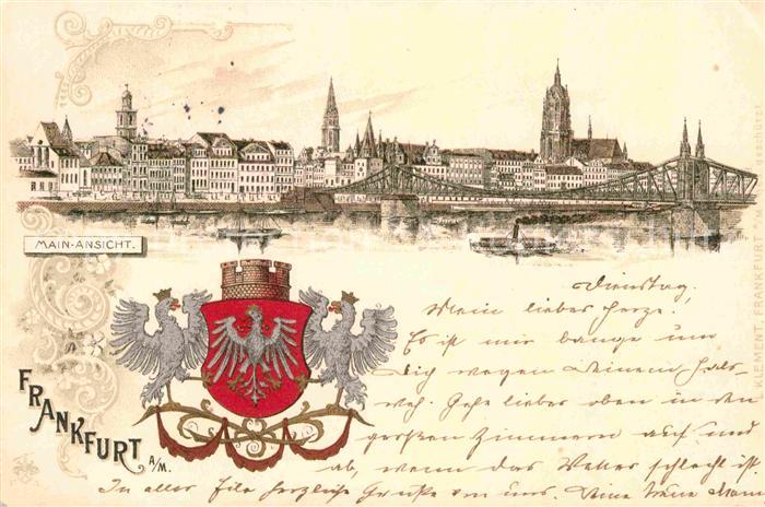 Frankfurt Main Main Stadtansicht