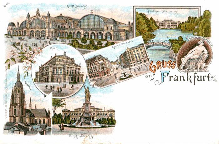 Frankfurt Main Hauptbahnhof Zoologischer Garten Oper Schuetzenbrunnen Dom