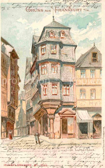 Frankfurt Main Lutherhaus Kuenstlerkarte Werner