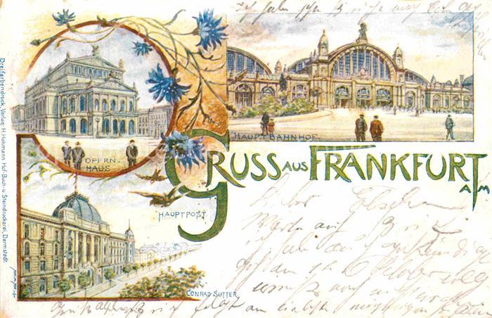Frankfurt Main Opernhaus Hauptbahnhof Hauptpost