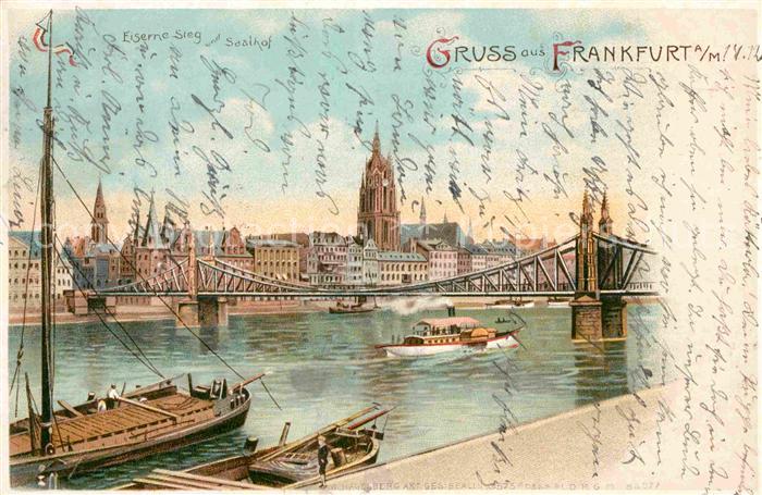 Frankfurt Main Eiserne Steg Saalhof Hafen