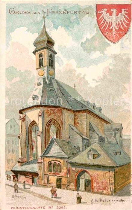 Frankfurt Main Alte Peterskirche Kuenstlerkarte Werner