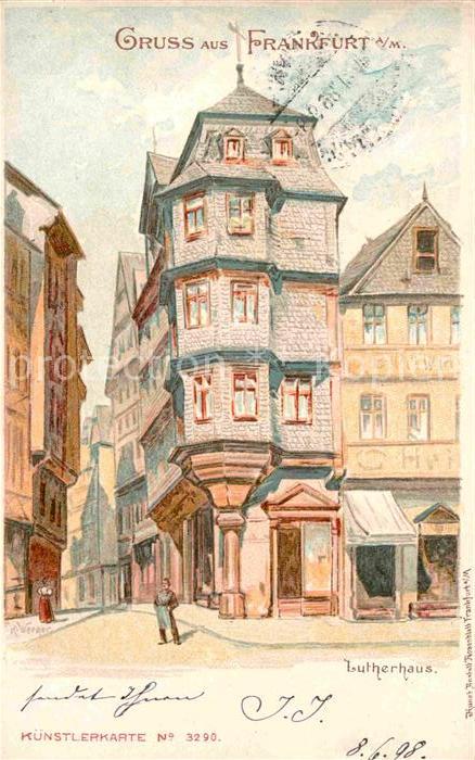 Frankfurt Main Lutherhaus Kuenstlerkarte Werner