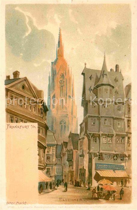 Frankfurt Main Alter Markt Kuenstlerkarte Luthmer