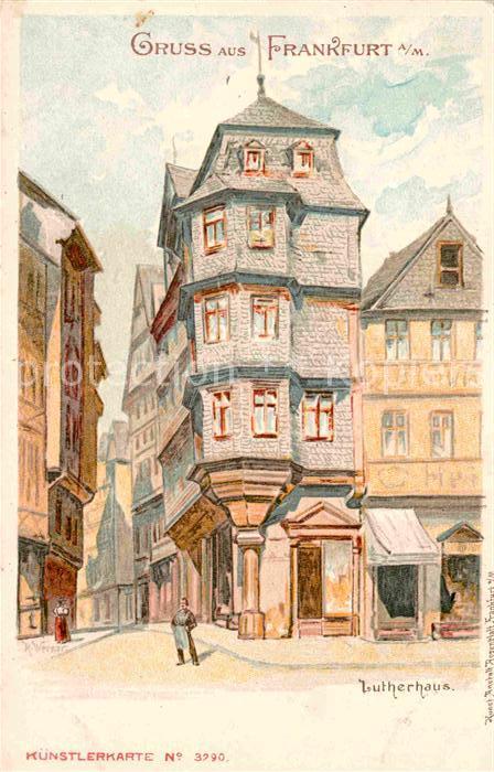 Frankfurt Main Lutherhaus Kuenstlerkarte Werner