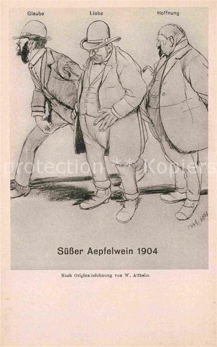 Frankfurt Main Suesser Aepfelwein 1904 Glaube Liebe Hoffnung Altheim