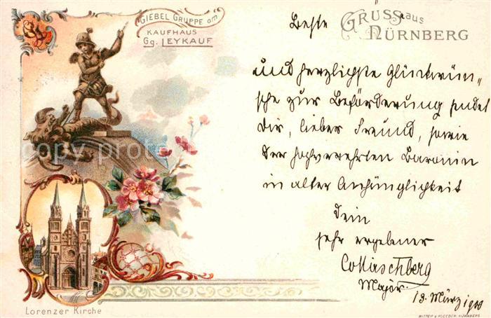 NueRNBERG  CITY Giebelgruppe Kaufhaus Georg Leykauf Lorenzer Kirche