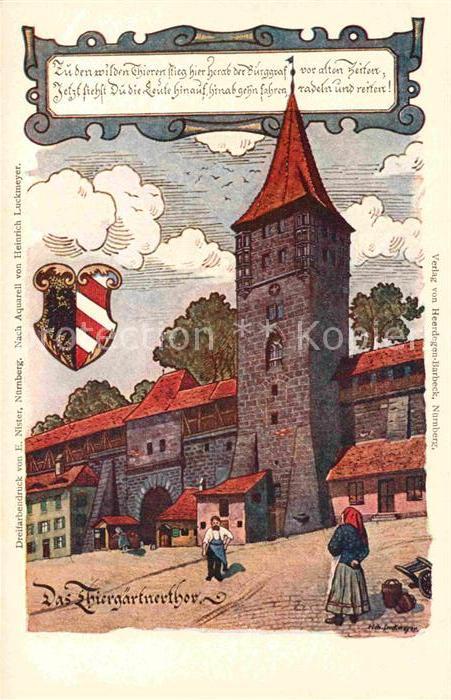 NueRNBERG  CITY Thiergaertnerthor Kuenstlerkarte
