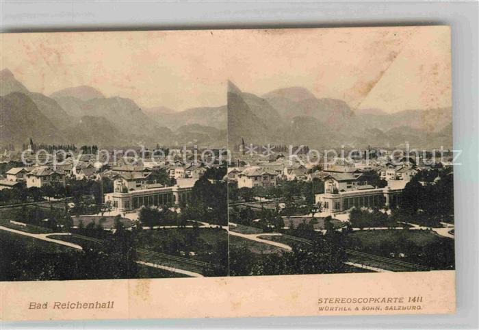 Reichenhall Bad Stereoscopkarte Panorama