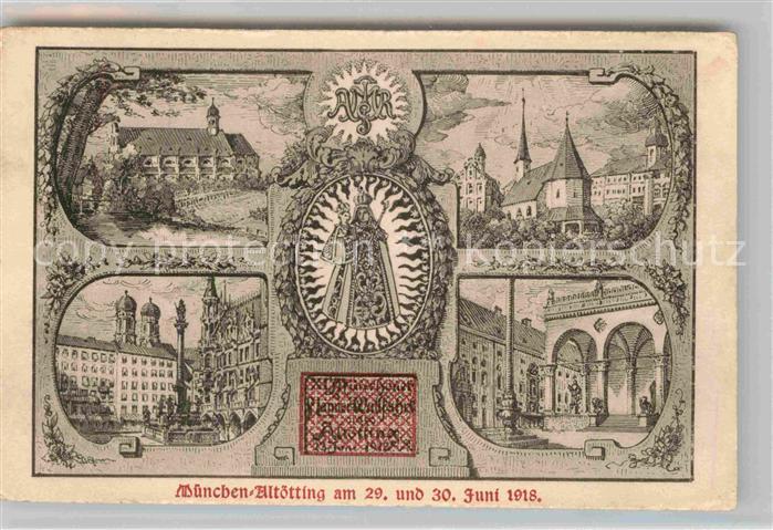 Altoetting Muenchener Maenner Wallfahrt Juni 1918