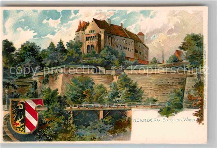 NueRNBERG CITY Burg Kuenstlerkarte Wappen