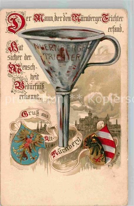 NueRNBERG CITY Nuernberger Trichter Kuenstlerkarte