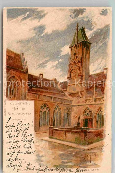 NueRNBERG CITY Hof Germanisches Museum Kuenstlerkarte