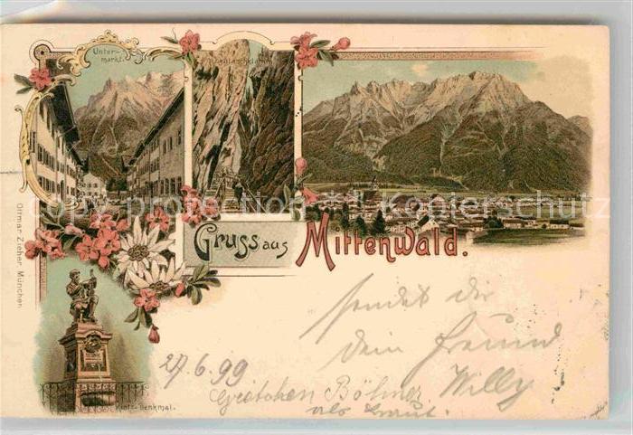 Mittenwald Bayern Untermarkt Klotzdenkmal