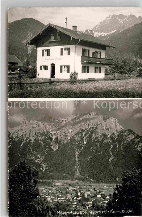 Mittenwald Bayern Karwendel Landhaus Braun Panorama