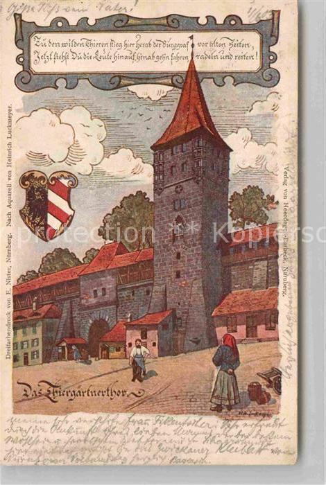 NueRNBERG  CITY Thiergaertnerthor Kuenstlerkarte Nister