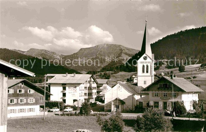 Steibis Oberstaufen Bayern Ortsansicht mit Kirche Panorama Allgaeuer Alpen
