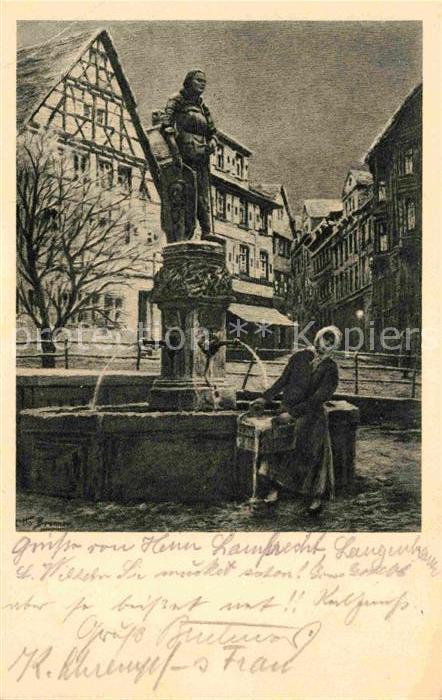 Pforzheim Nr 2 Alter Brunnen Serie Aus meiner Vaterstadt Pforzheim von Otto Bren