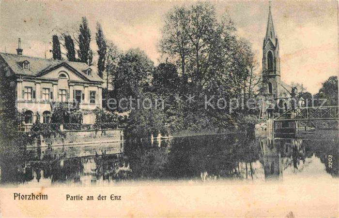 Pforzheim Partie an der Enz Kirche