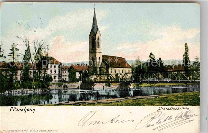 Pforzheim Altstaedterbruecke Kirche