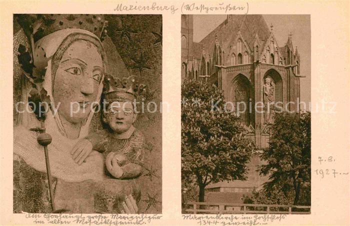 Marienburg Westpreussen Marienkirche im Hochschloss Chorhaupt Grosse Marienfigur