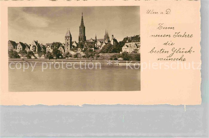 Neujahr Ulm Münster Donau Panorama