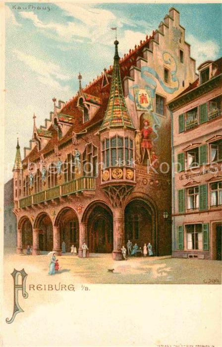 Freiburg Breisgau Kaufhaus Kuenstlerkarte