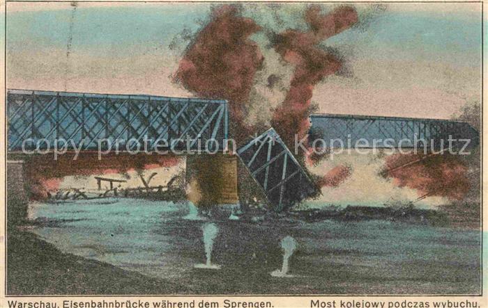 Warschau Masowien Eisenbahnbruecke Sprengung