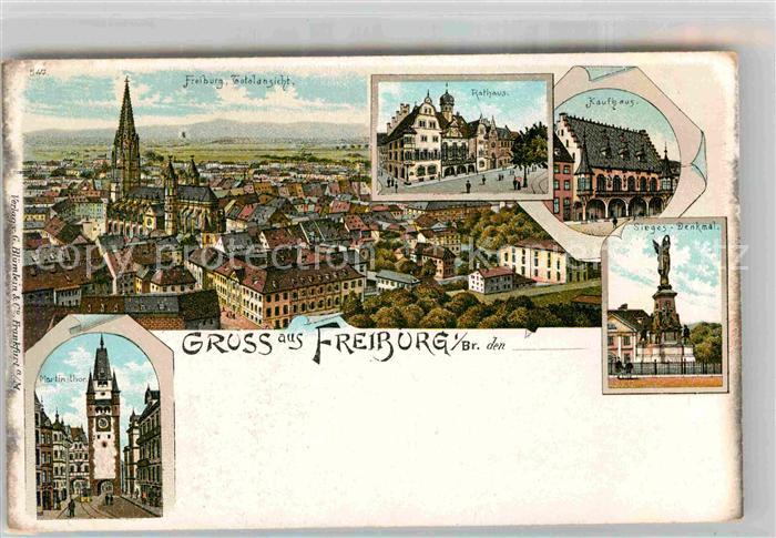 Freiburg Breisgau Rathaus Muenster Martinstor Sieges Denkmal