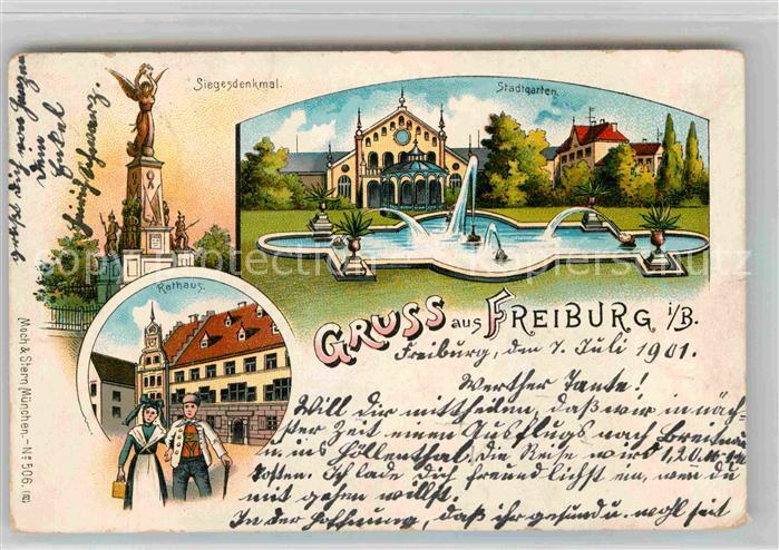 Freiburg Breisgau Siegesdenkmal Stadtgarten Rathaus