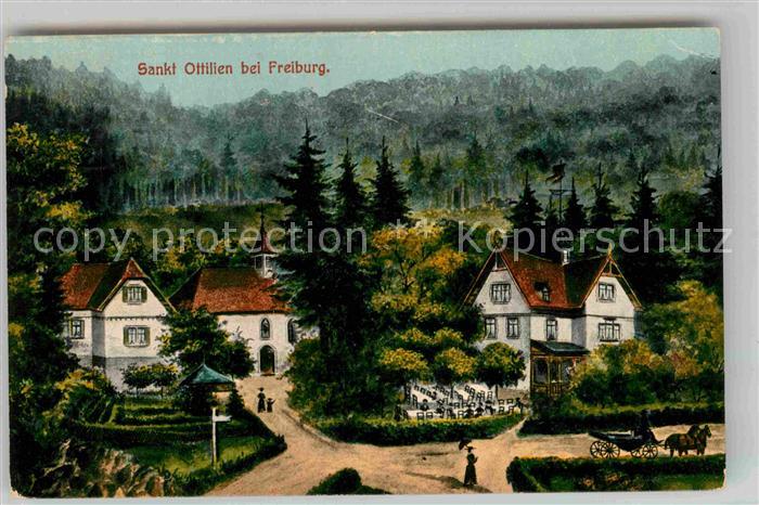 Ottilien Freiburg St Kuenstlerkarte Pferdegespann