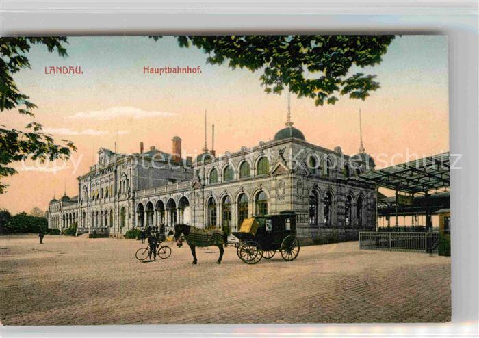 Landau Pfalz Hauptbahnhof Pferdefuhrwerk