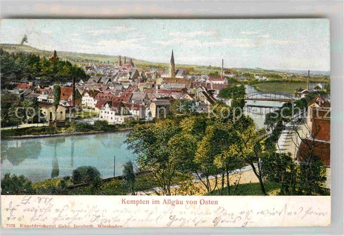 Kempten Allgaeu Iller Bruecke Kirche