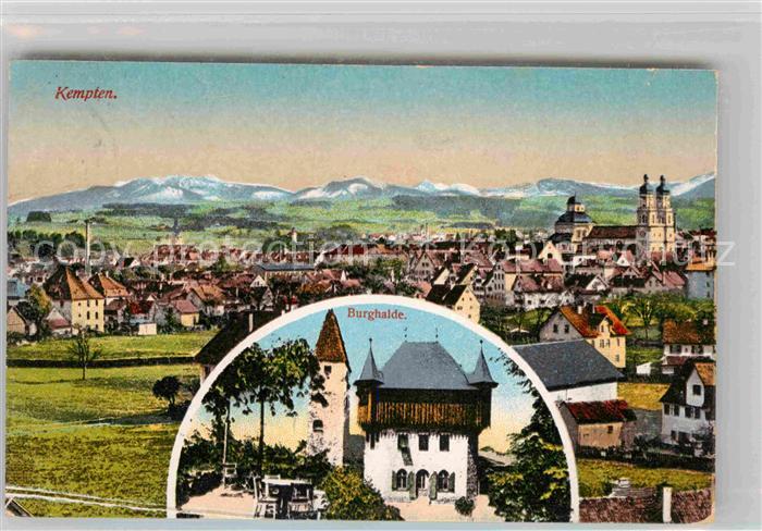 Kempten Allgaeu Burghalde Kirche Alpen