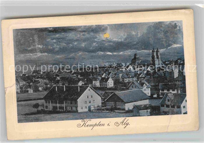 Kempten Allgaeu Mondschein Panorama Kirche
